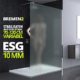 140x200 cm Luxus Duschwand aus Echtglas Bremen2VS, Stabilisator rund, 10mm ESG Sicherheitsglas Milchglas, inkl. Nanobeschichtung