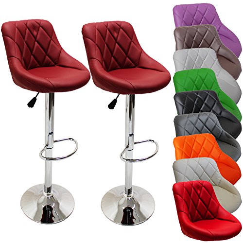 2er Set Barhocker Barstuhl 10 Farben wählbar, 360° frei drehbar, Sitzhöhenverstellung 60-80cm