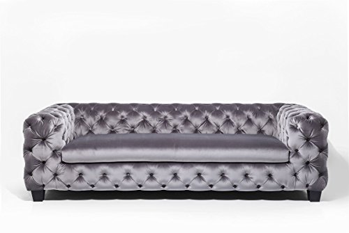 3-Sitzer Chesterfield Sofa My Desire Polsterfarbe: Silbergrau