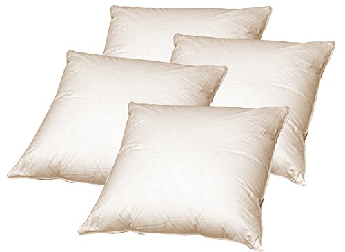 4 x Sofa Federkissen 50x50 cm (echte Federn) robust und formstabil Farbe Creme