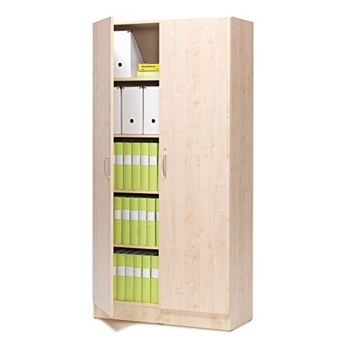 AJ Produkter AB 117252 Büroschrank mit Schloss, Laminat, 2000 mm x 1000 mm x 310 mm, Birke