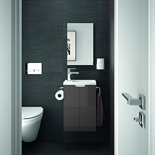 ALLIBERT Badmöbel Gäste-WC Set vormontiert weiß anthrazit grau Glanz Waschtisch 40 cm