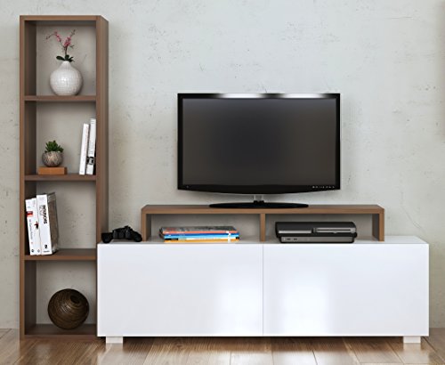ASTER Wohnwand - TV Lowboard - Fernsehtisch mit Regale in modernem Design