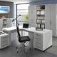 Arbeitszimmer Komplettset MAJA Möbel System Komplettes Büro 10-teilig in Icy Weiß / Steingrau