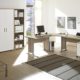 Arbeitszimmer Möbel komplett Set Büro Büromöbel Office Line in Eiche Sonoma / Weiss Glanz 7-teilig