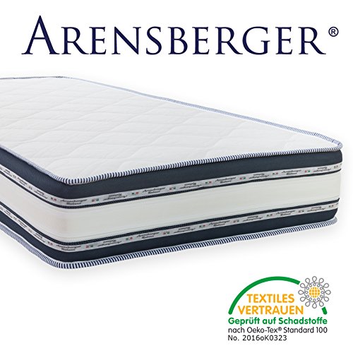 Arensberger Relaxx 9 Zonen Wellness Matratze mit 3D-Memory Foam, Höhe 25cm, Raumgewicht 50 kg/m³, drei Schichten: Kaltschaum + Visco Smart Schaum + Gel Schaum