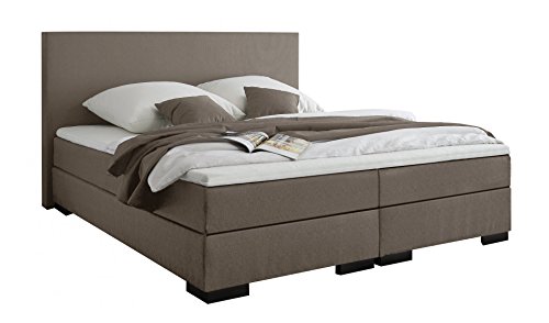 BELVANDEO I Boxspringbett VERONA I H2 I Premium Bonellfederkern-Matratze I inkl. bequemen Kaltschaum-Topper & Kopf-Teil I Doppel-Bett I Polster-Bett I Hotel-Bett I Ehebett I Made in Germany