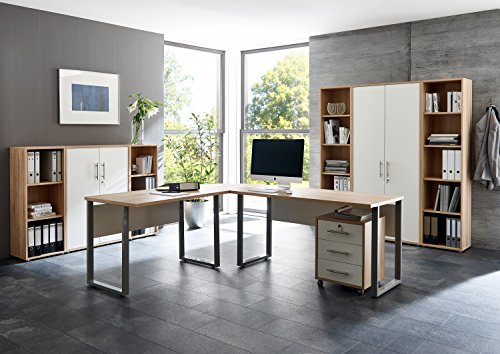 Büromöbel Arbeitszimmer Home Office komplett Set OFFICE EDITION (Set 5) in Eiche Sonoma / Weiß - Made in Germany
