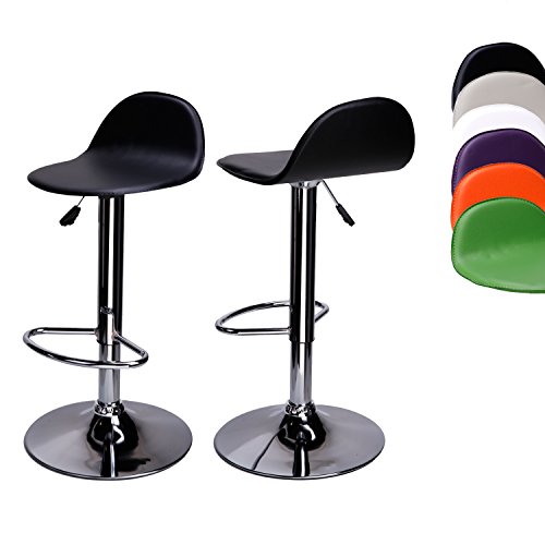 CCLIFE Drehbar Barhocker mit Lehne - 2er Set Küche Barhocker, Höhenverstellbar, Sitzhöhe 58 - 78 cm, kunstledekl Farbwahl