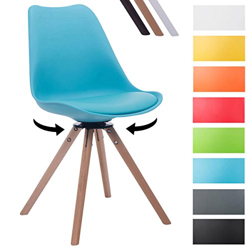 CLP Design Retro-Stuhl TROYES RUND, Kunststoff-Lehne, Kunstleder-Sitz, drehbar, gepolstert