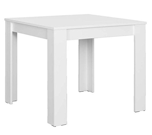 Cavadore Tisch Nick / Moderner Esstisch, gefertigt aus Melamin weiß / Resistent gegen Schmutz / 80 x 80 x 75 cm (L x B x H)