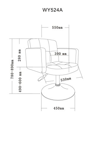 Clubsessel Sessel Kunstleder Esszimmerstuhl Lounge Sessel höhenverstellbar drehbar Farbauswahl - TYP 524A