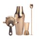 Cocktail Set Gold, Trend Geschenkbox premium Cocktail Shaker Set, Edelstahl goldfarben, Cocktail Shaker, Jigger, Strainer, Barlöffel