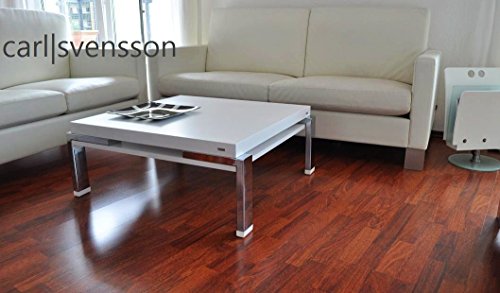 Design Couchtisch Carl Svensson K-222 weiß Chrom Tisch