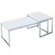 DuNord Design Couchtisch weiß modern Beistelltisch STAGE LONG 2er Set chrom Design Tisch Set