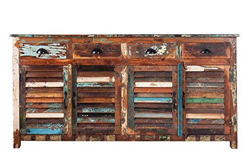 DuNord Design Sideboard Kommode MADRAS 180cm Recycling Massivholz Massiv Holz Vintage Shabby