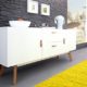 DuNord Design Sideboard Kommode STOCKHOLM 160cm weiss Eiche Retro Design Regal Anrichte