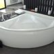 EXCLUSIVE LINE Eckbadewanne Eckige Acryl Badewanne EVA 134x134 cm mit Schürze Ablaufgarnitur Kompletset