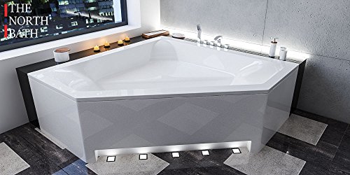 EXCLUSIVE LINE North Bath DOCCIA Rechteckbadewanne Acryl 140x140 cm mit TOP Ablaufgarnitur Hochwertiger Sanitäracryl