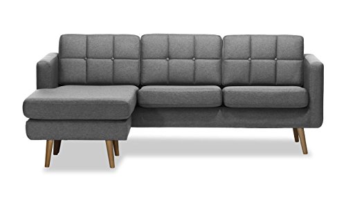 Ecksofa Brest Linksstellbar, L-Sofa, Eckcouch, Retrosofa, Vintgesofa, Polsterecke, Polstersofa, Skandinavischer Stil