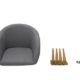Esszimmerstuhl aus Stoff (Leinen) Farbauswahl Retro Design Stuhl mit Rückenlehne Metallbeine Holzoptik WY-8023