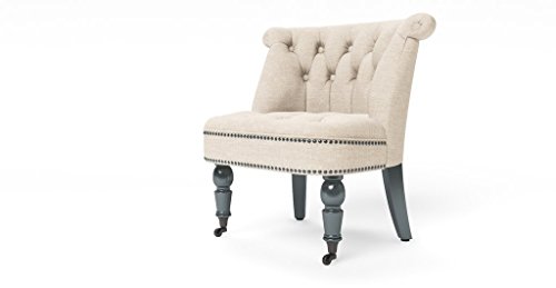 Jellywood® MCRAL Wohnzimmer Barock Polster Lounge-Stuhl Sessel mit Federung, Vorderbeine mit Rollen, Sitzhöhe 41 cm
