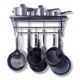 Küchenregal, Küchenablage und Pfannenhalter, Herdablage, mit 10 Haken, schwarz