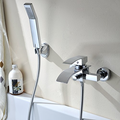 Kinse® Elegant Chrom Duschsystem Duschset Brauseset Inkl. Wasserhahn + Duschkopf Handbrause Wandhalterung