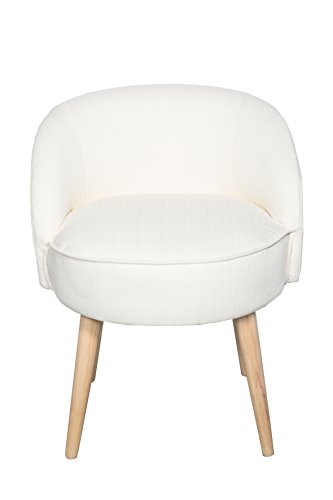 Kleiner Hocker Sessel Stuhl mit Lehne creme weiß *487