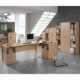 Komplett Büromöbel Set in Buche Nachbildung ● C-Fuss Schreibtische ● Container, Aktenschränke und Aktenregale ● Made in Germany