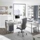 Komplettes Arbeitszimmer Büro Möbel Set Komplettset OFFICE LUX in lichtgrau Glas graphit Lack 6-teilig