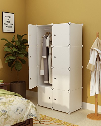 Koossy Erweiterbares Kleiderschrank Regalsystem für Kinderzimmer Wohnzimmer und Schlafzimmer