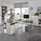 MAJA SET+ Büromöbel / Komplettes Arbeitszimmer SET 4 / Home Office 3-teilig - in Eiche Natur / Weißglas