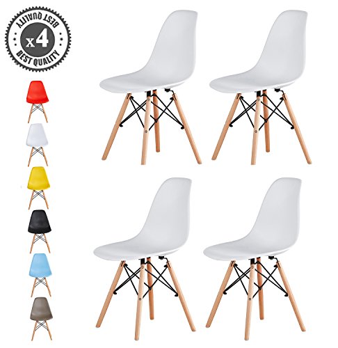 MCC Retro Design Stühle im 4er Set, Eiffelturm inspirierter Style für Küche, Büro, Lounge, Konferenzzimmer etc., 6 Farben, KULT