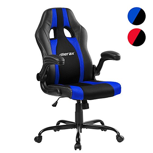 Merax® Racing Stuhl Bürostuhl Gaming Stuhl Sportsitz Bürostuhl Chefsessel PU Kunstleder Armlehnen einstellbar