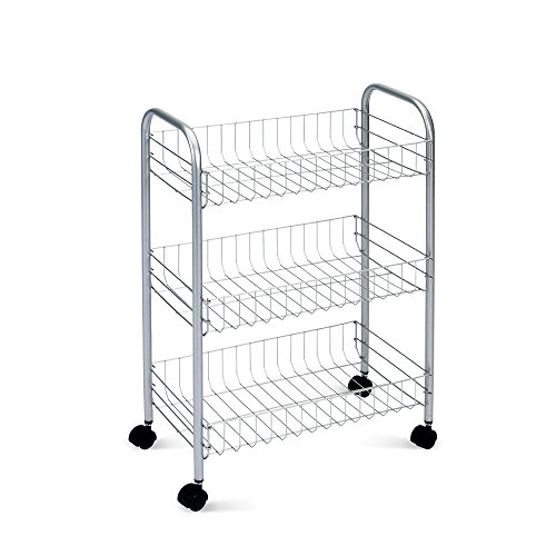 Metaltex Allzweckwagen 3-Etagen, Metall, Silber, 41 x 23 x 83 cm, 1 Einheiten