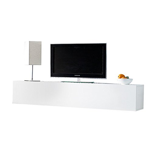 Moderner Design CUBE weiß Hochglanz Regal Wandregal TV Board made in Italy Hängeschrank