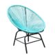 Original Retro ACAPULCO Chair türkis blau Mexico Stuhl aus Metall Polyrattan Outdoorstuhl für Innen und Außen Rattan Gartenstuhl Sessel