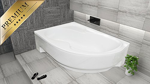 PREMIUM Eckbadewanne BALI 150x100, 160x100, 170x100 cm Links/Rechts + Schürze