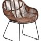 RATTANSTUHL Rattan-Stühle Korb-Stuhl Korb-Sessel - braun - Retro 50er Lounge Loft Esszimmer Garten Küche Bistro Balkon Terrasse mit Armlehne