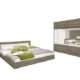 Rauch Schlafzimmer Komplett Set mit Bett 180x200, Schrank mit Spiegel und Nachttischen, Eiche Havanna, Absetzungen Weiß Alpin