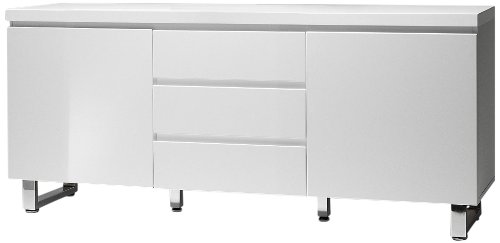 Robas Lund Sideboard Kommode Sydney Hochglanz weiß verchromt 48904W1