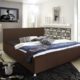 SAM® Design Polsterbett Katja, weiß, pflegeleichtes Bett aus Kunstleder, abgestepptes Kopfteil, Chrom-Füße, gepolstertes Designer-Bett, 100 x 200 cm