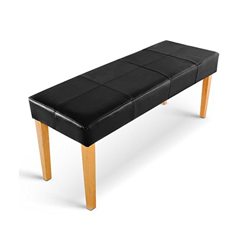 SAM® Esszimmer Sitzbank Enzio 110 in schwarz mit buche-farbigen Beinen aus Pinien-Holz, Bank in 110 cm Breite, SAMOLUX®-Bezug für angenehmen Sitzkomfort, frei aufstellbare Essbank ohne Rückenlehne