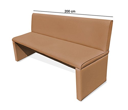 SAM® Esszimmer Sitzbank Family Chaplin in cappuccino, 200 cm Breite, Sitzbank mit pflegeleichtem SAMOLUX® Bezug, angenehmer Sitzkomfort, frei im Raum aufstellbare Bank mit Rückenlehne