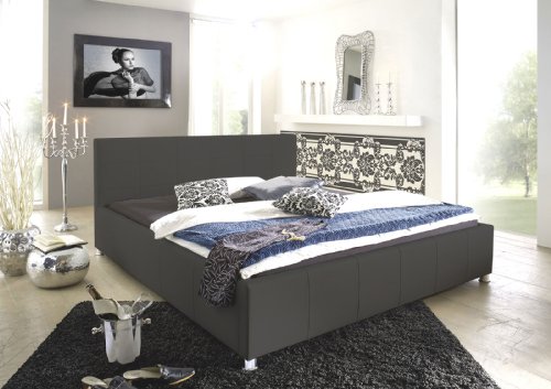 SAM® Kinderbett Jugendbett Polsterbett Katja 100 x 200 cm grau gesteppt chromfarben Füße komfortabel modisch schlicht