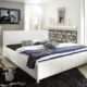 SAM Polsterbett 100x200 cm, Katja, weiß, Bett aus Kunstleder, abgestepptes Kopfteil, stilvolle Chromfüße, als Wasserbett geeignet