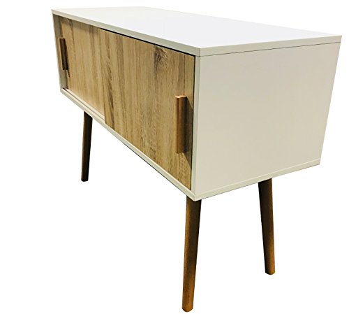 SCAN DESIGN KOMMODE schlicht Livarno white Sideboard Massivholz Beine Weißlack-Optik sägerau Design ~ds2M 176