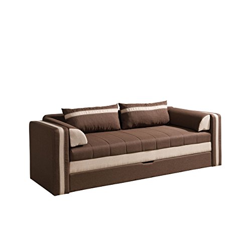 Schlafsofa Euforia, Couch mit Bettfunktion, Polstersofa mit Bettkasten und Schlaffunktion, Bettsofa,