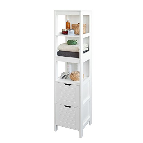 SoBuy® FRG126-W Badezimmer-Hochschrank für Bad Badregal Badmöbel weiß